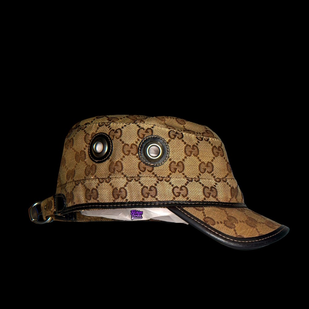 Gucci Tom Ford Vintage Supreme GG Monogram Logo Military Canvas Cap Hat - Picture 6 of 7